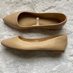 Nude Pointed Toe Ballet Flats